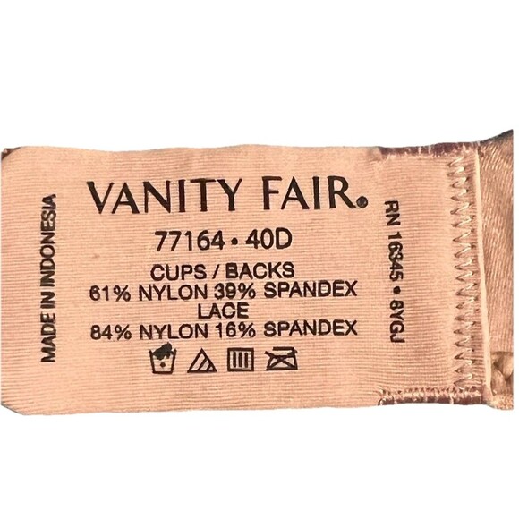 Vanity Fair Bra Size 40D Style 77164 Effortless Wireless Baked Blush Pink - Picture 3 of 11